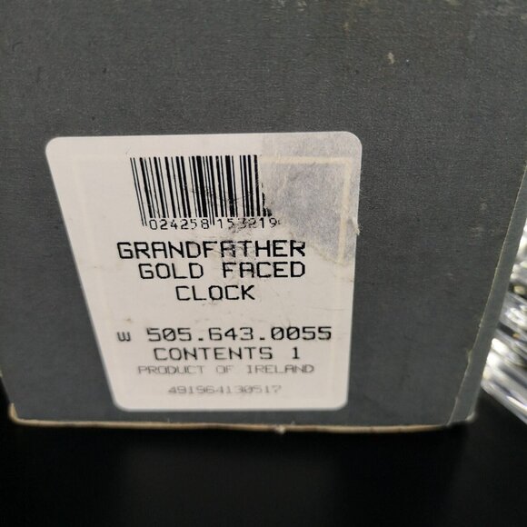 WATERFORD  Ireland Crystal Grandfather Gold Faced Clock Signed Needs Battery - Picture 12 of 15